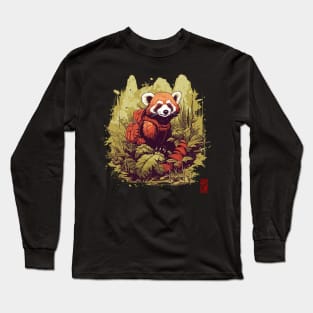 Red panda in nature Long Sleeve T-Shirt